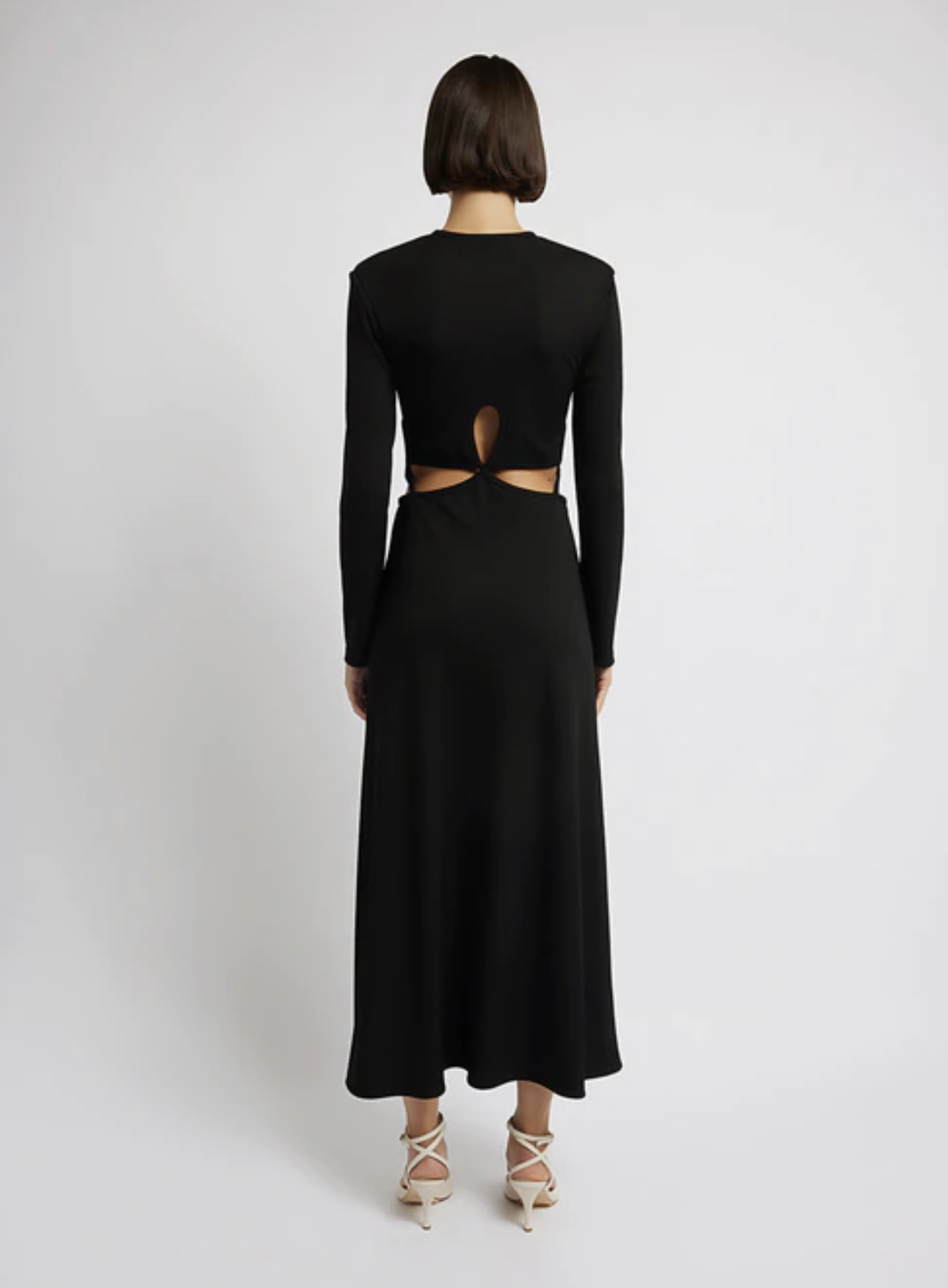  Looped Cutaway Long Sleeve Rib Dress Size 10