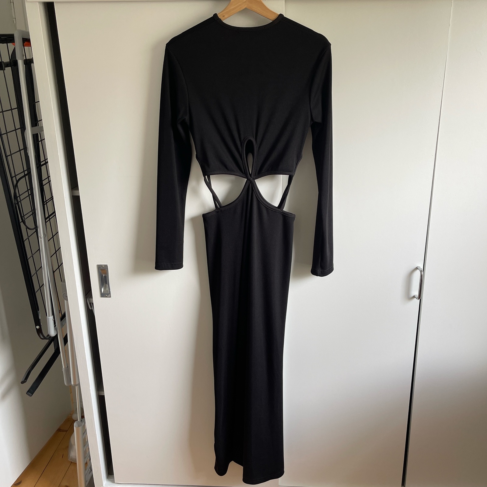  Looped Cutaway Long Sleeve Rib Dress Size 10