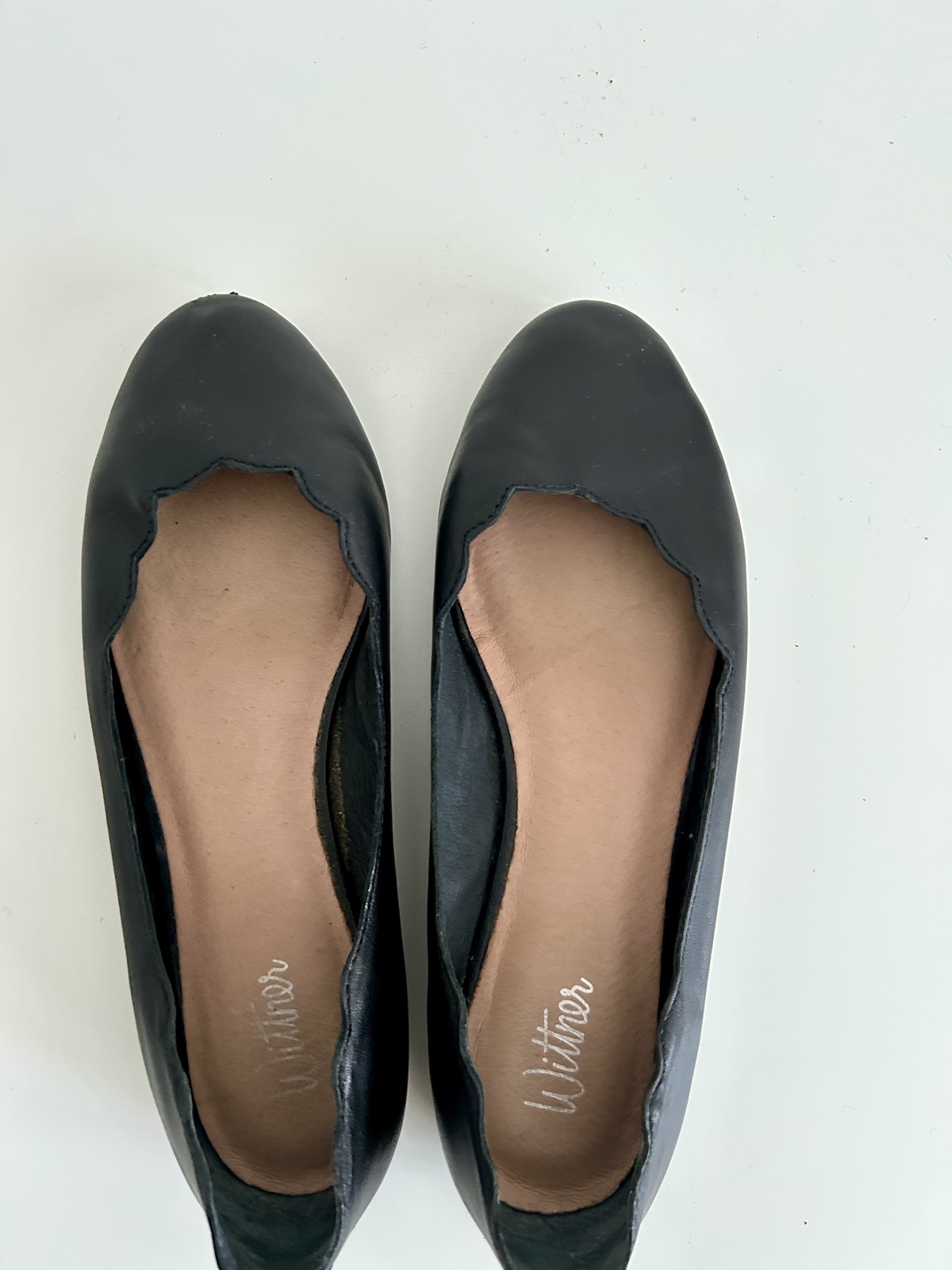 black leather ballet flats size 37