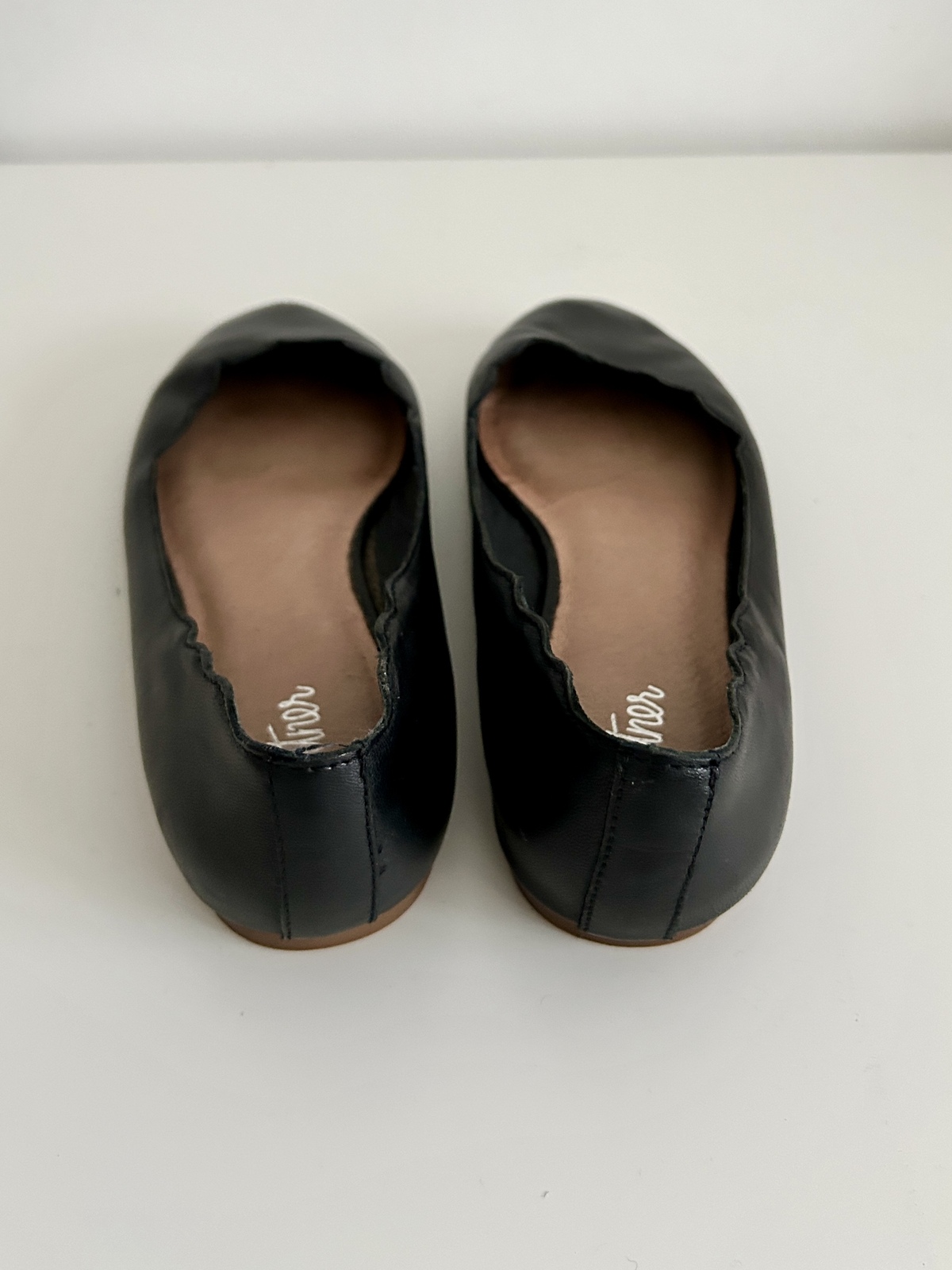 black leather ballet flats size 37