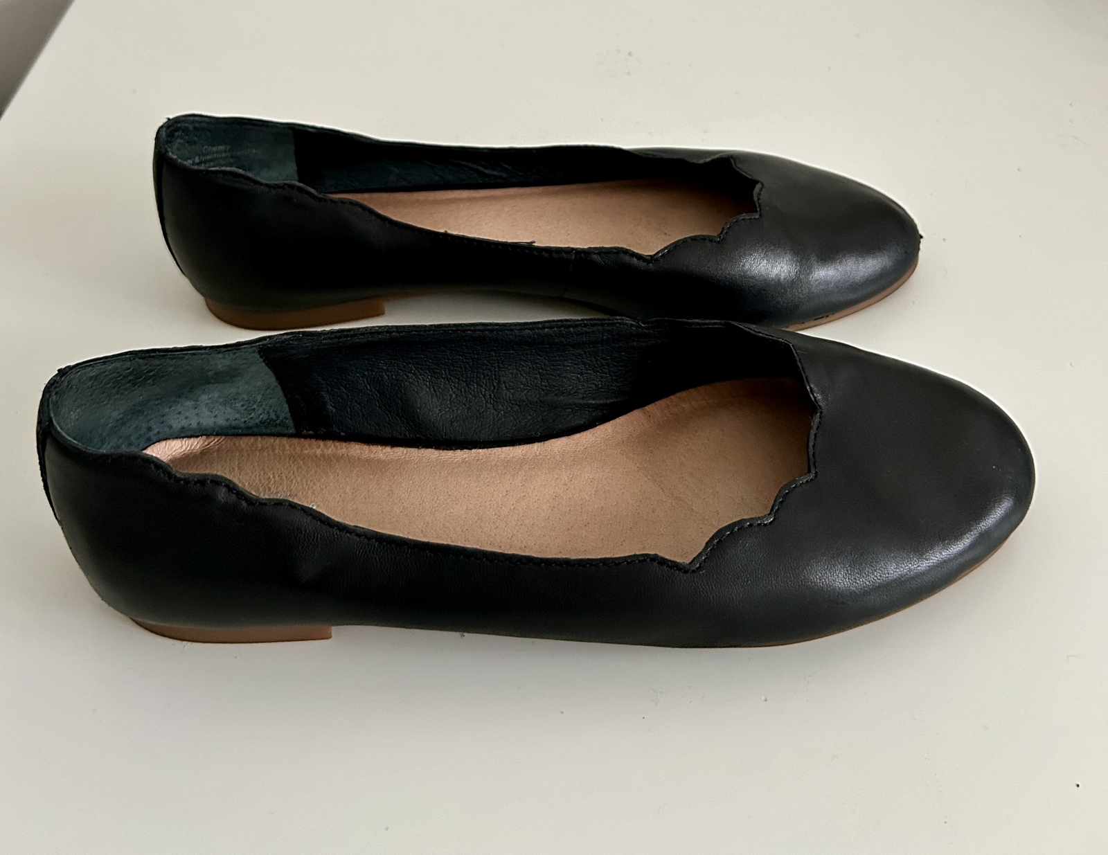 black leather ballet flats size 37