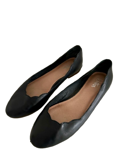 black leather ballet flats size 37