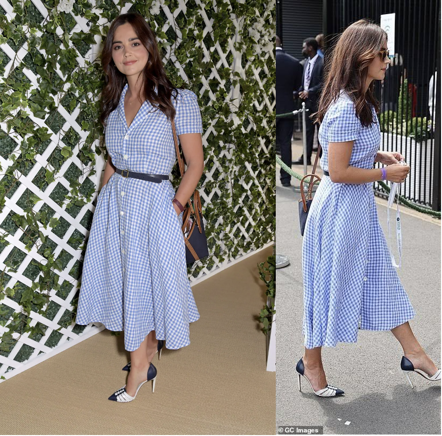 blue and white gingham dress size 10