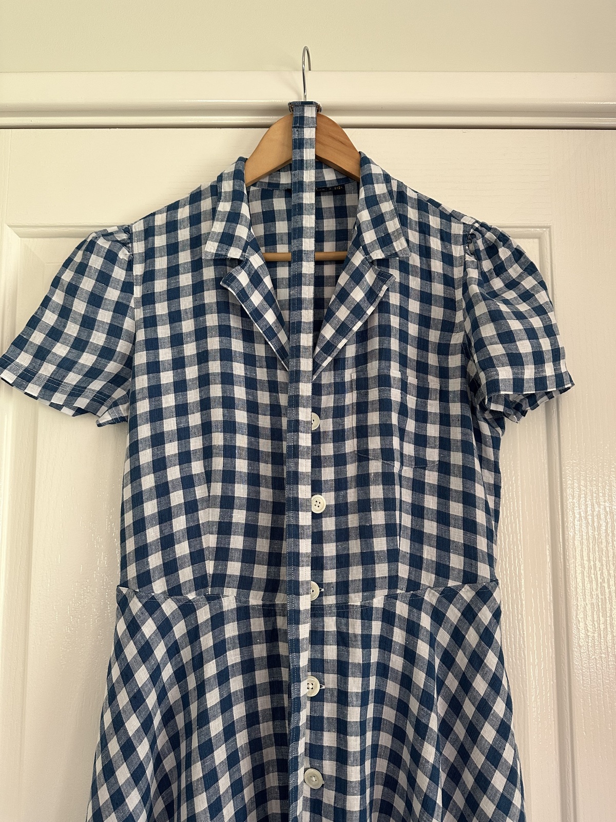 blue and white gingham dress size 10