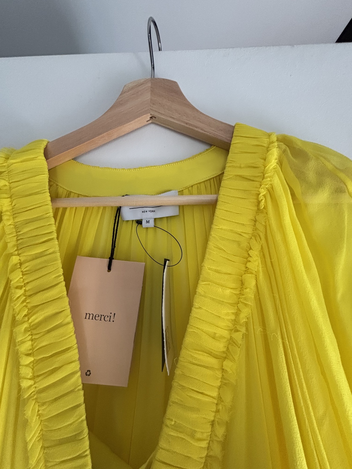  Yellow Constance Silk Chiffon Midi Dress - new with tags 