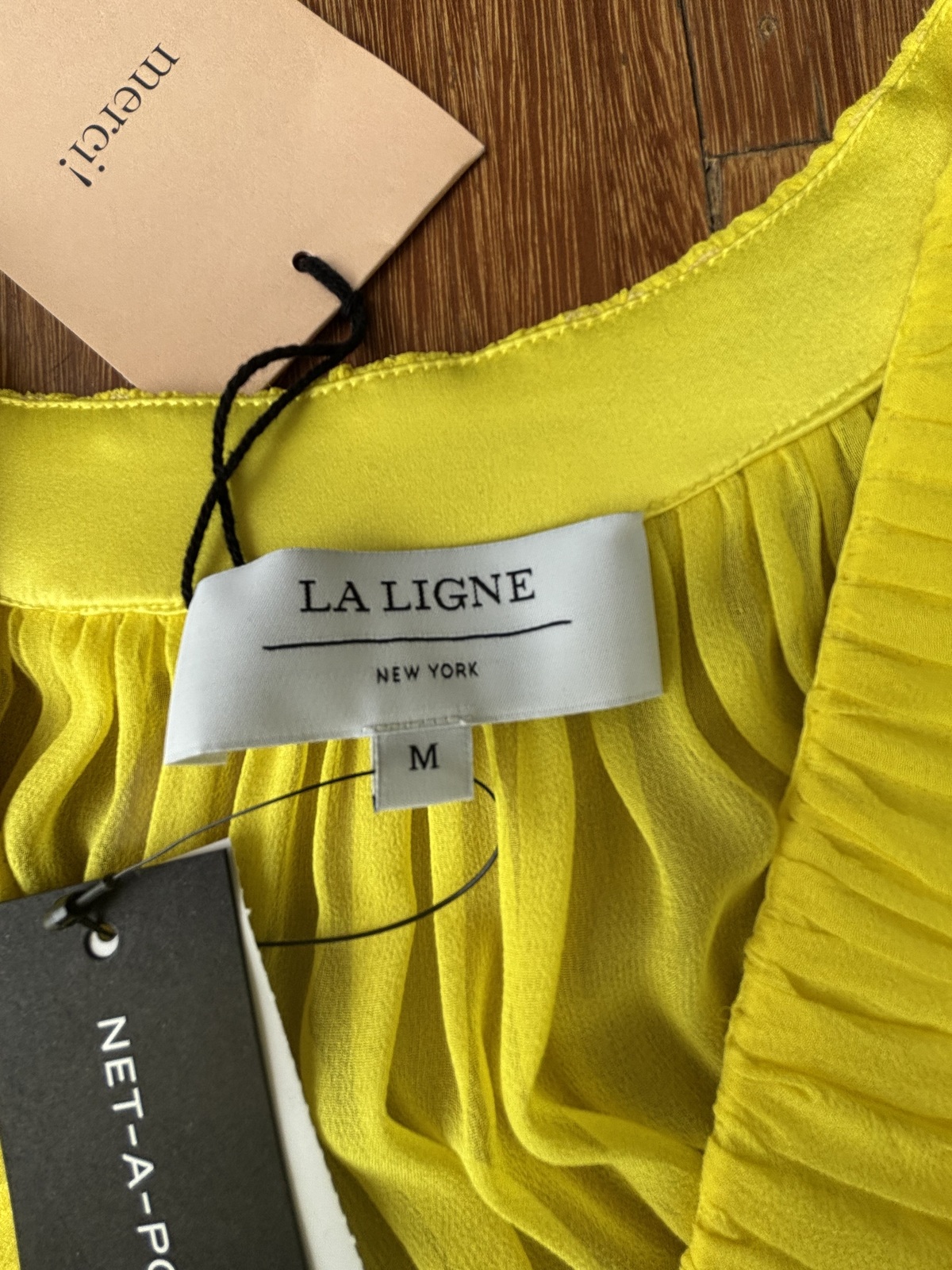  Yellow Constance Silk Chiffon Midi Dress - new with tags 