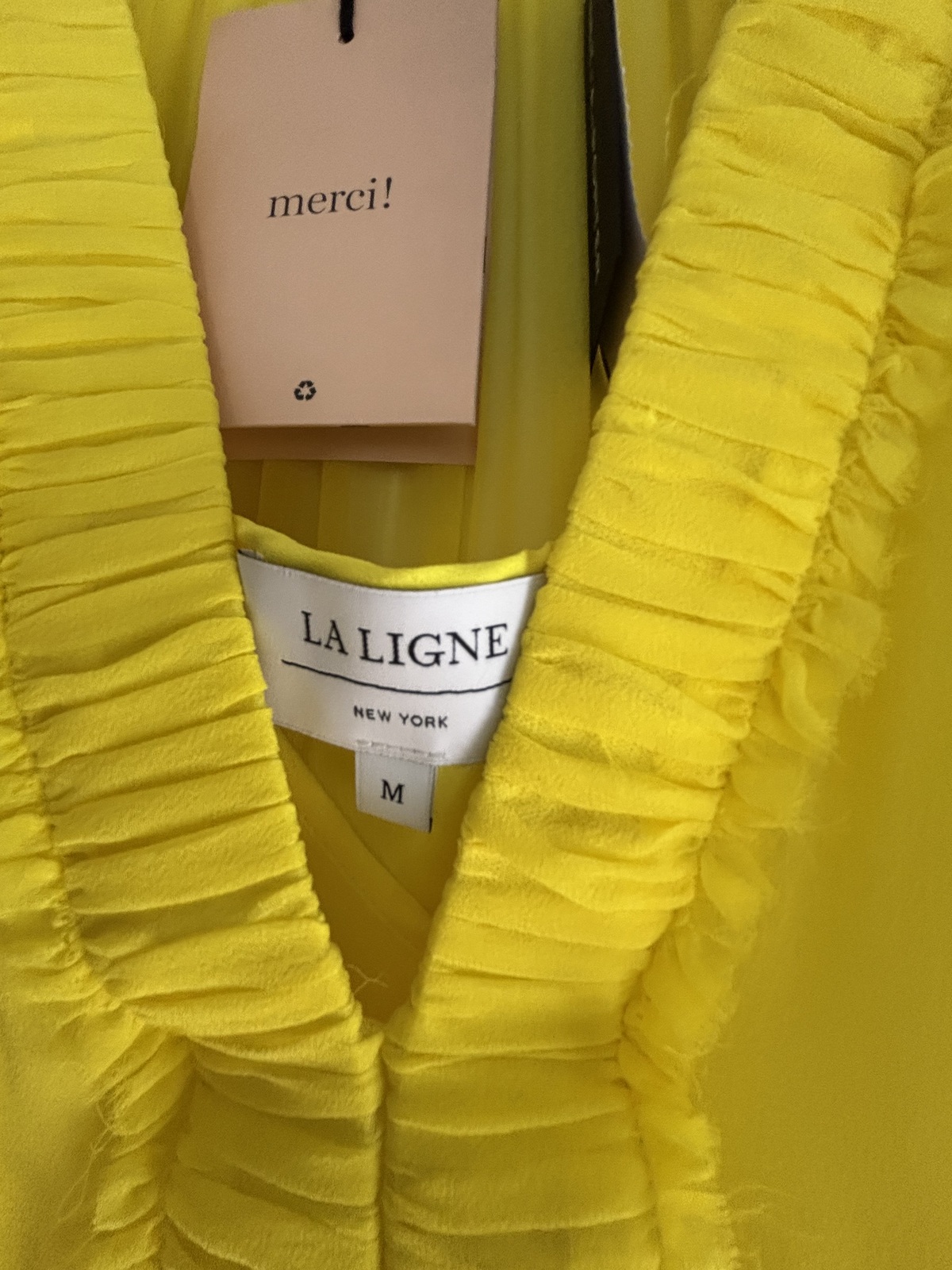 Yellow Constance Silk Chiffon Midi Dress - new with tags 