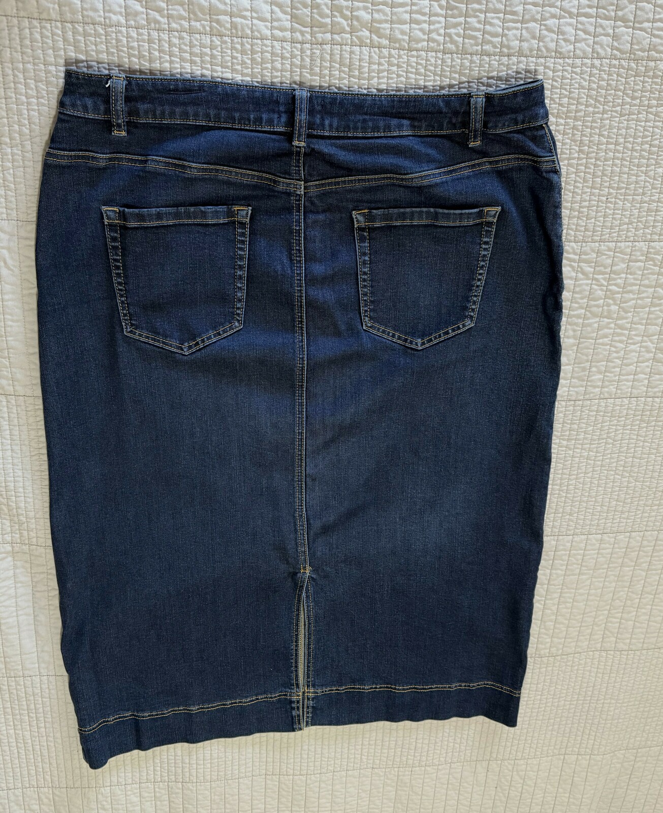 Denim Midi Skirt dark blue