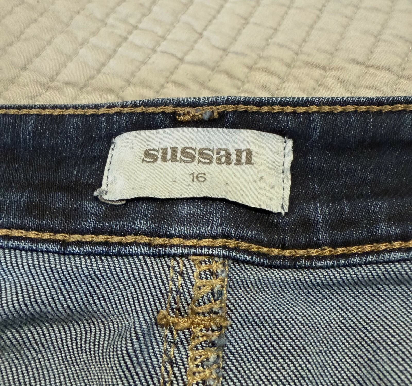 Denim Midi Skirt dark blue