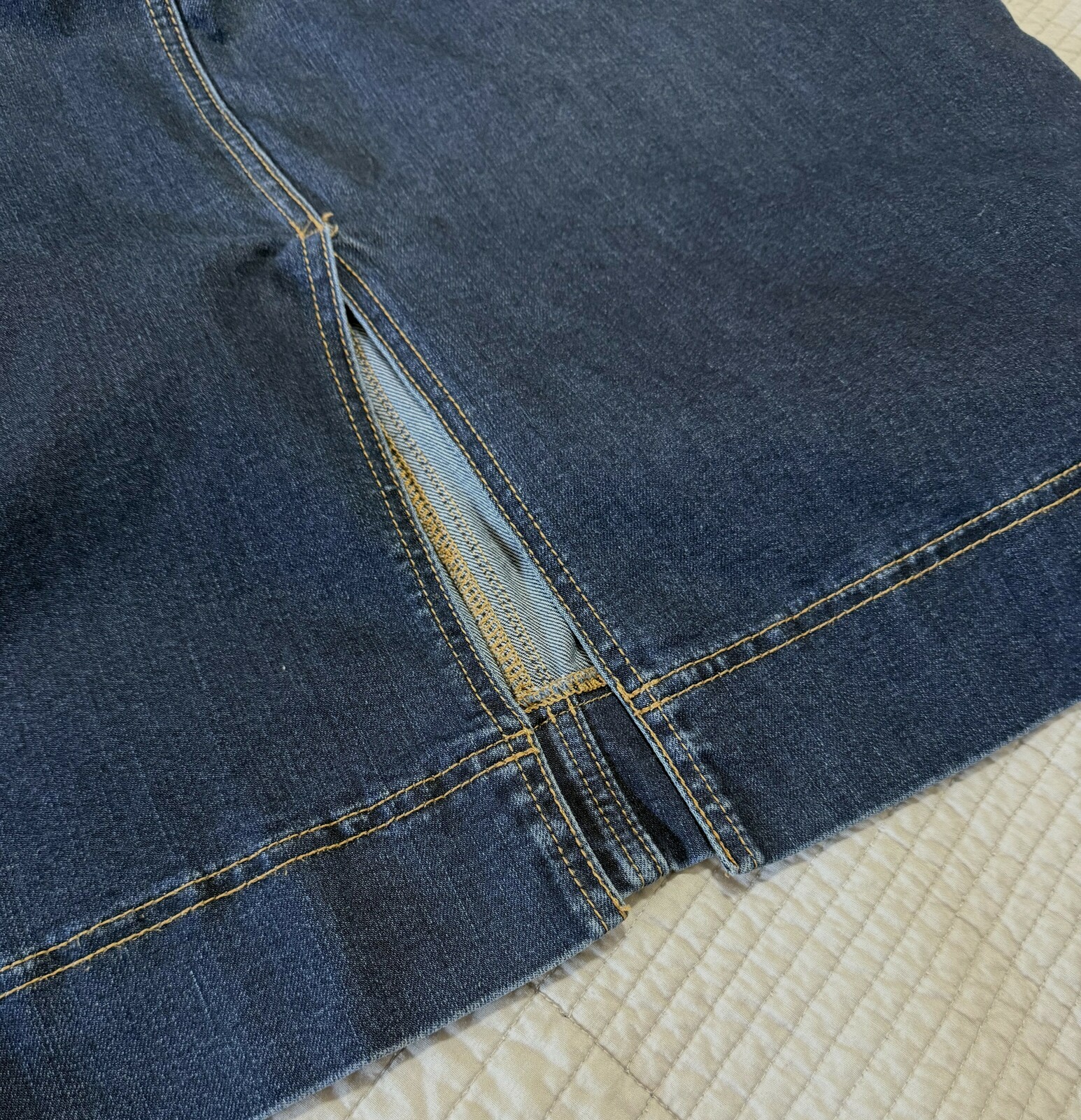 Denim Midi Skirt dark blue