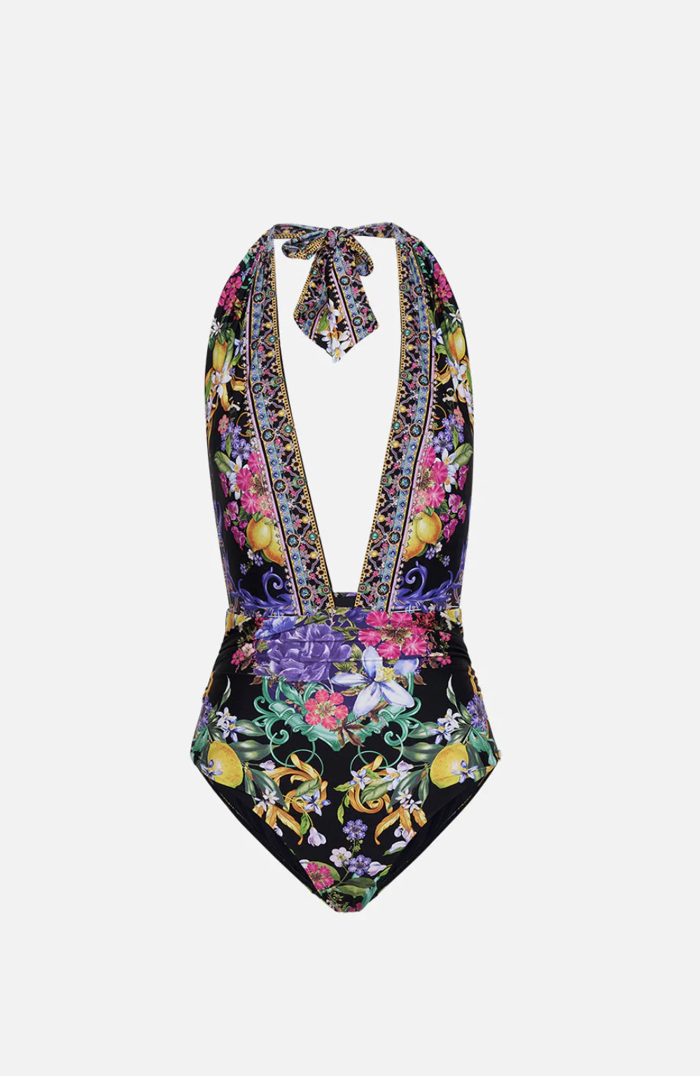 PLUNGE NECK HALTER ONE PIECE MEET ME IN MARCHESA