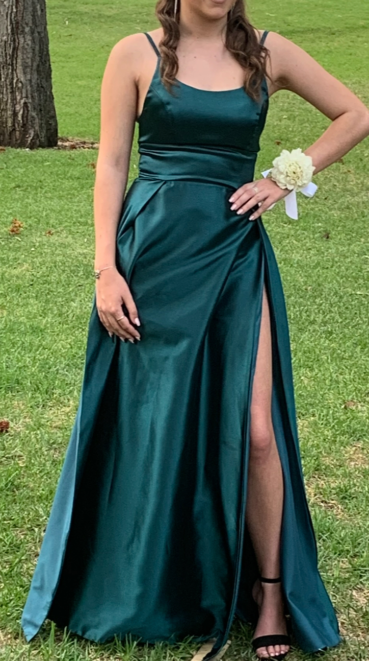 Emerald Green Long silk gown