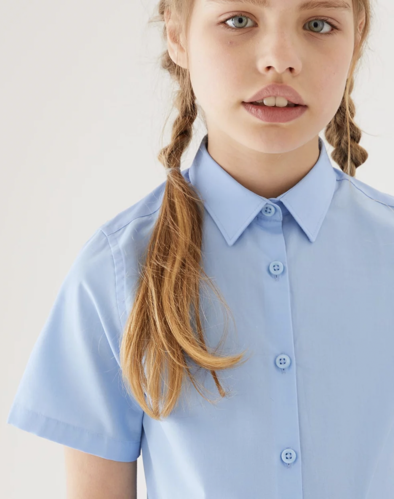 3-Pack Slim Short Sleeve Schoolwear Blouse - Kids-Teens