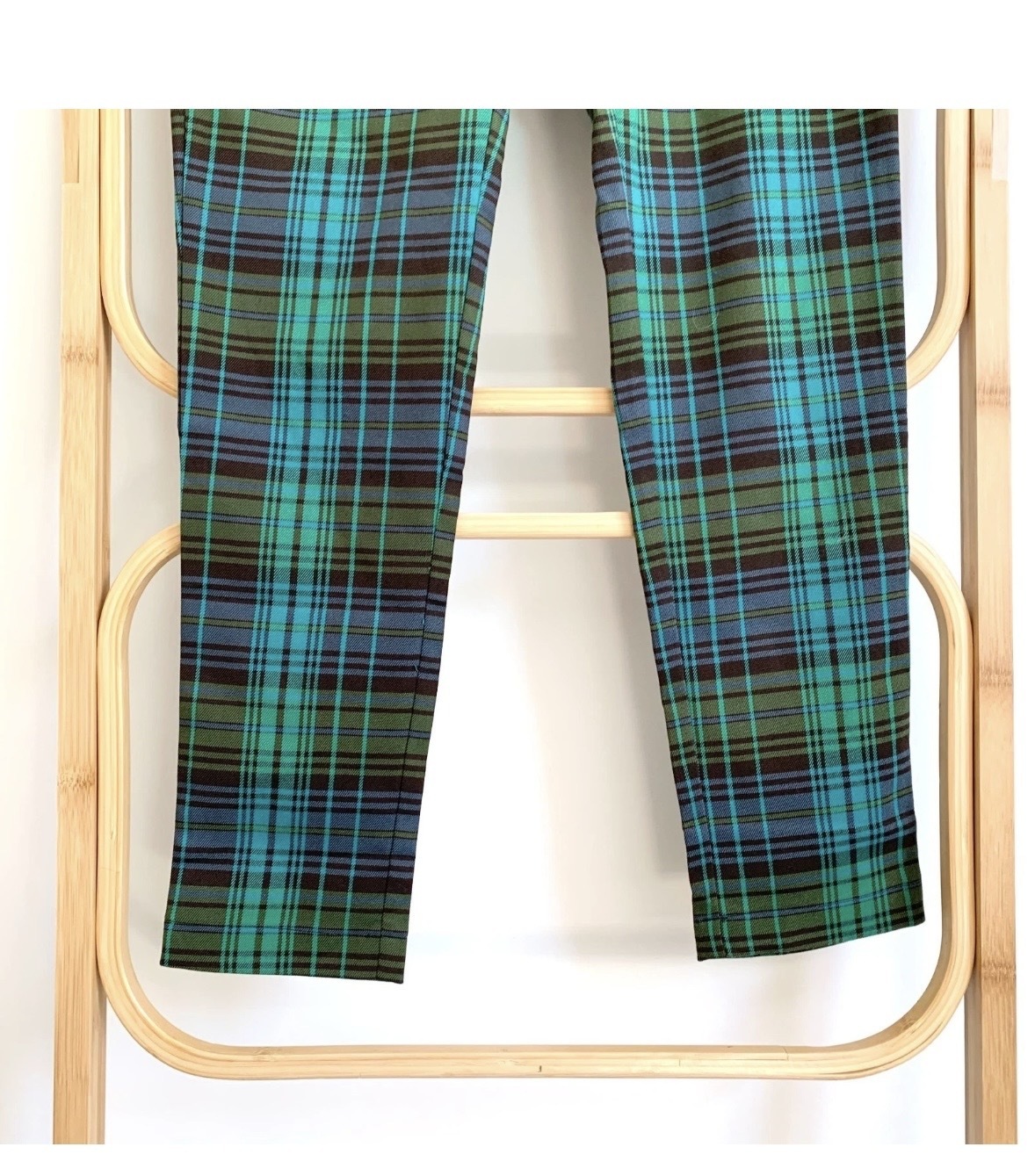  Limited Vicious black teal green tartan plaid skinny pants sz 8