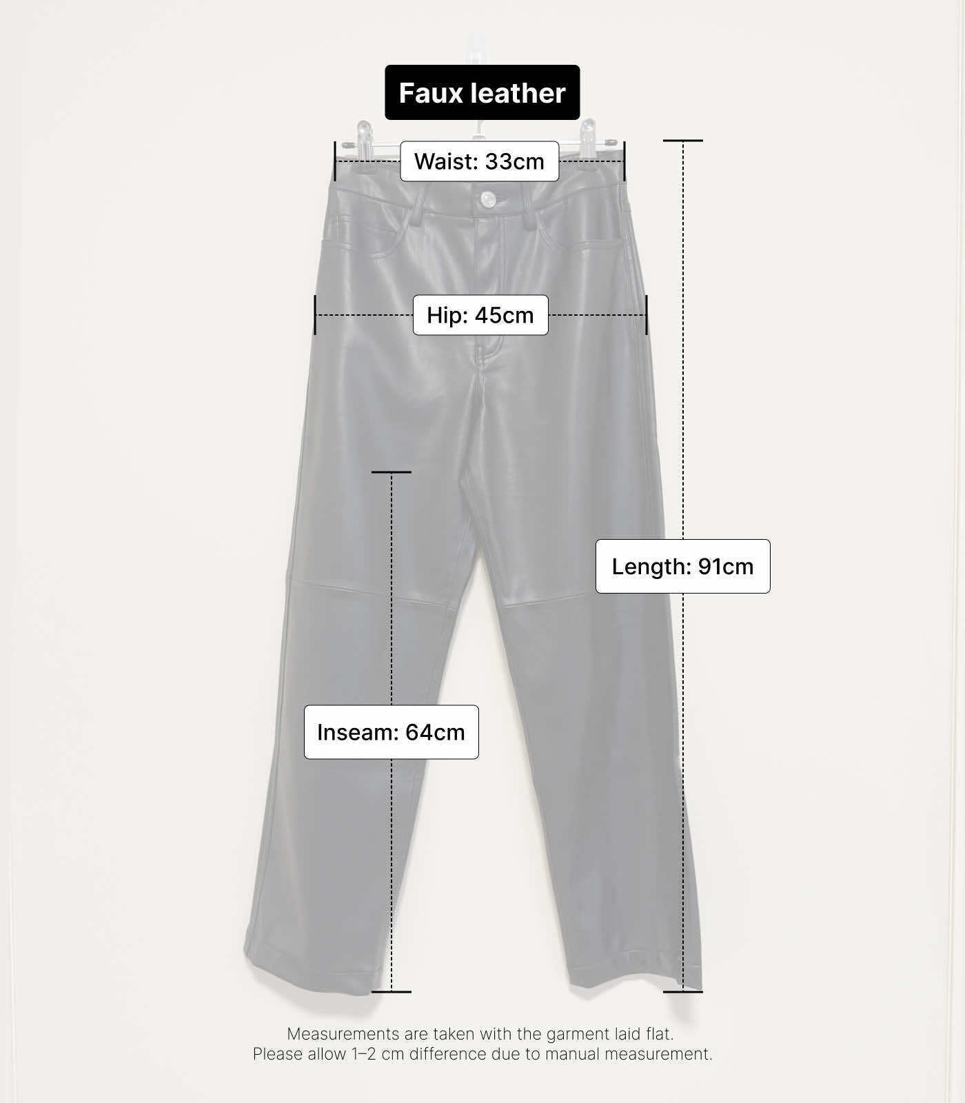 Faux Leather Pants - EU34, Black