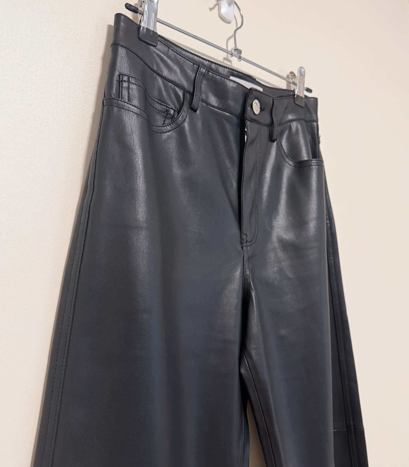 Faux Leather Pants - EU34, Black