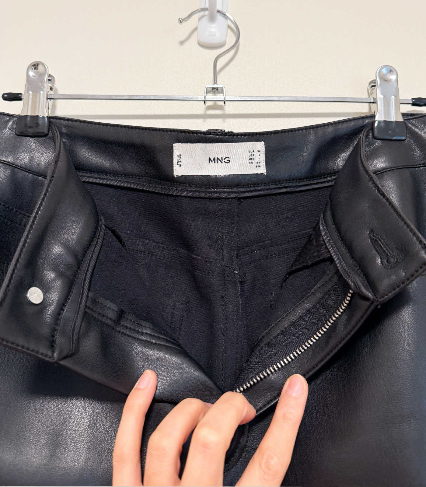 Faux Leather Pants - EU34, Black