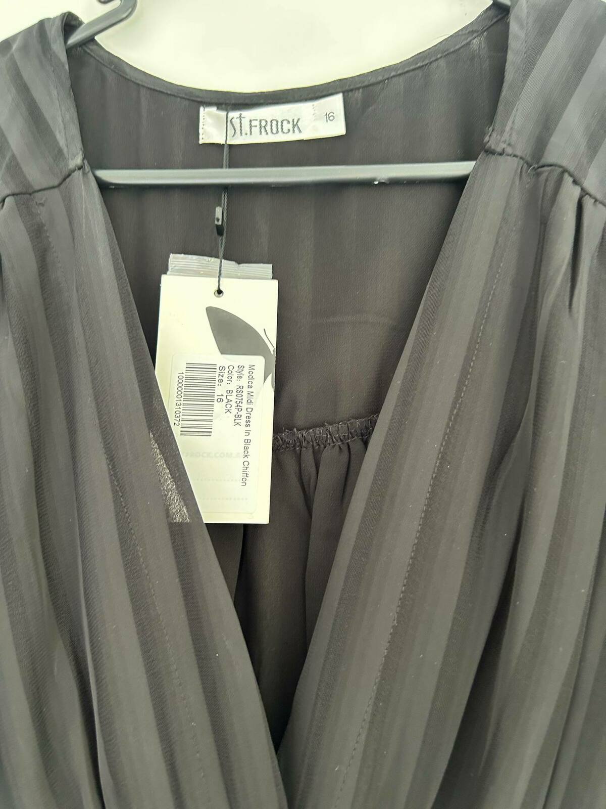  Modica Midi Dress In Black Chiffon