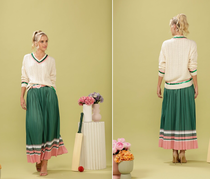 The Cricket Jumper - Pink & Green