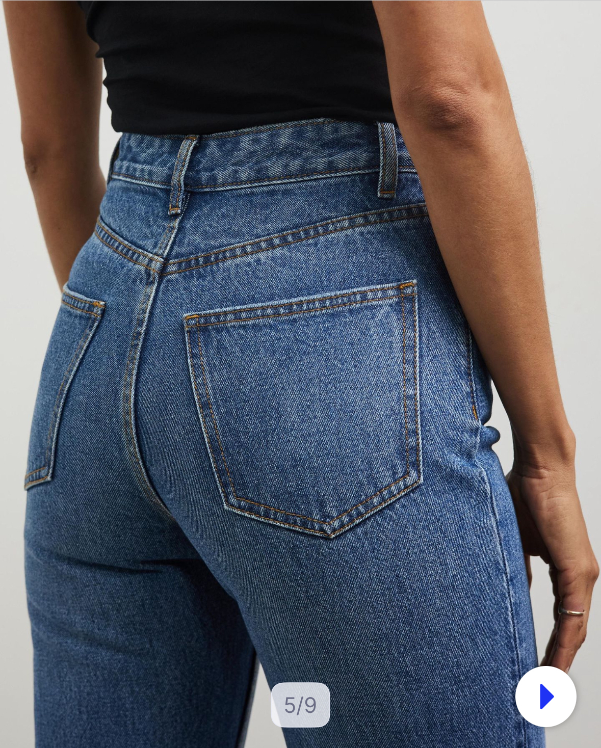 Manuela High Waisted Straight Denim Jean Classic Blue