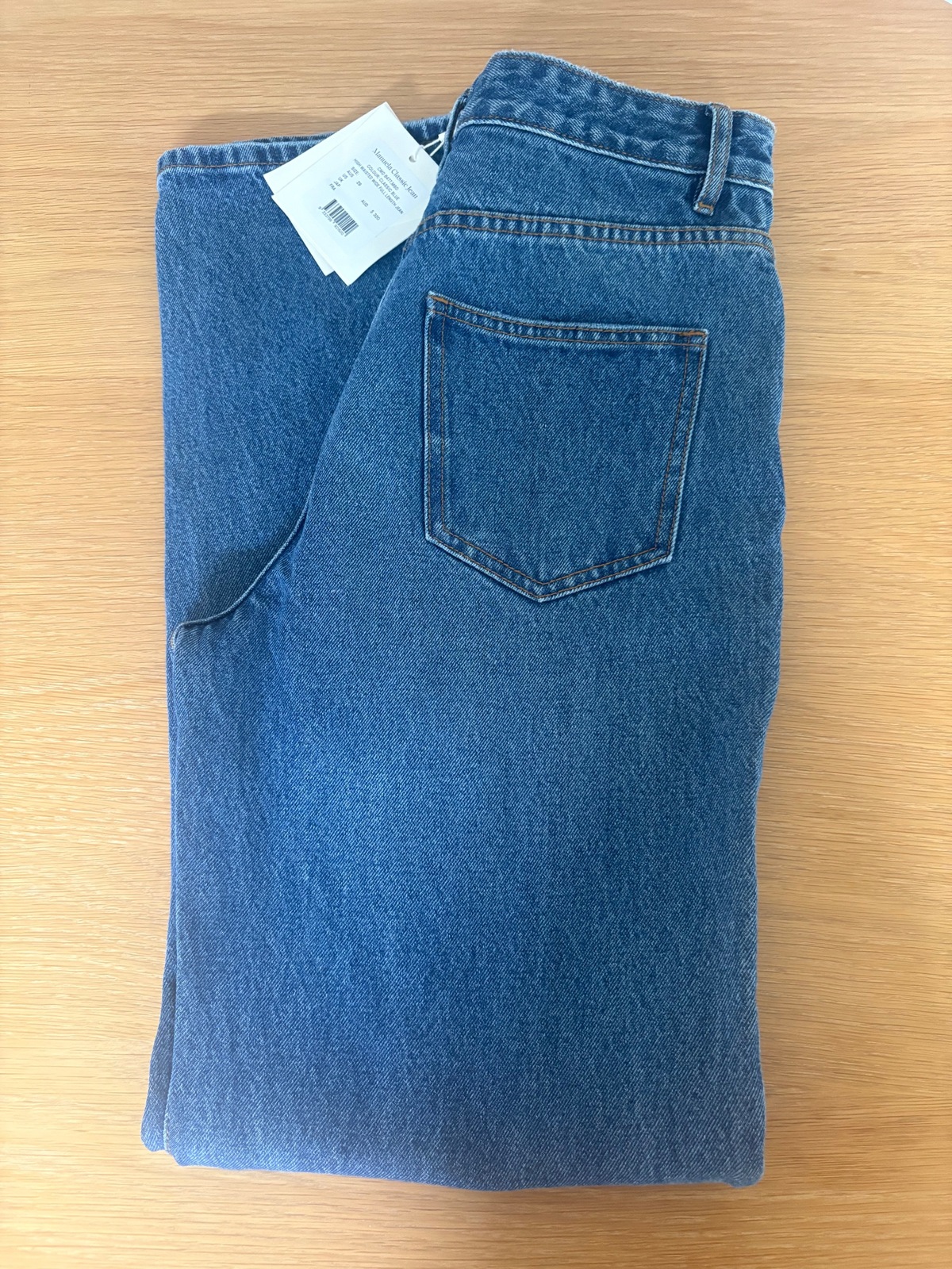 Manuela High Waisted Straight Denim Jean Classic Blue