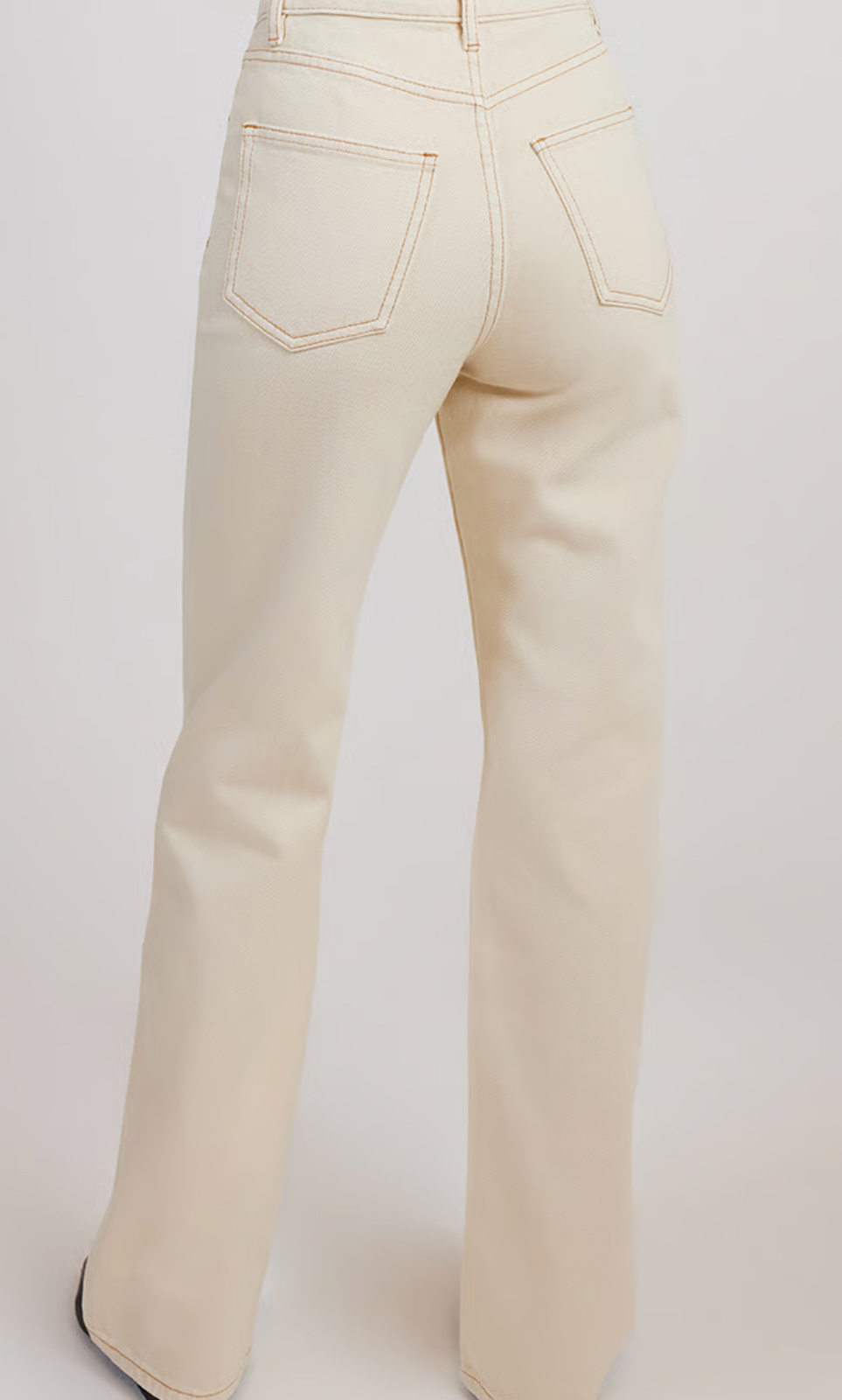 Manuela High Waisted Straight Denim Jean Buttercream