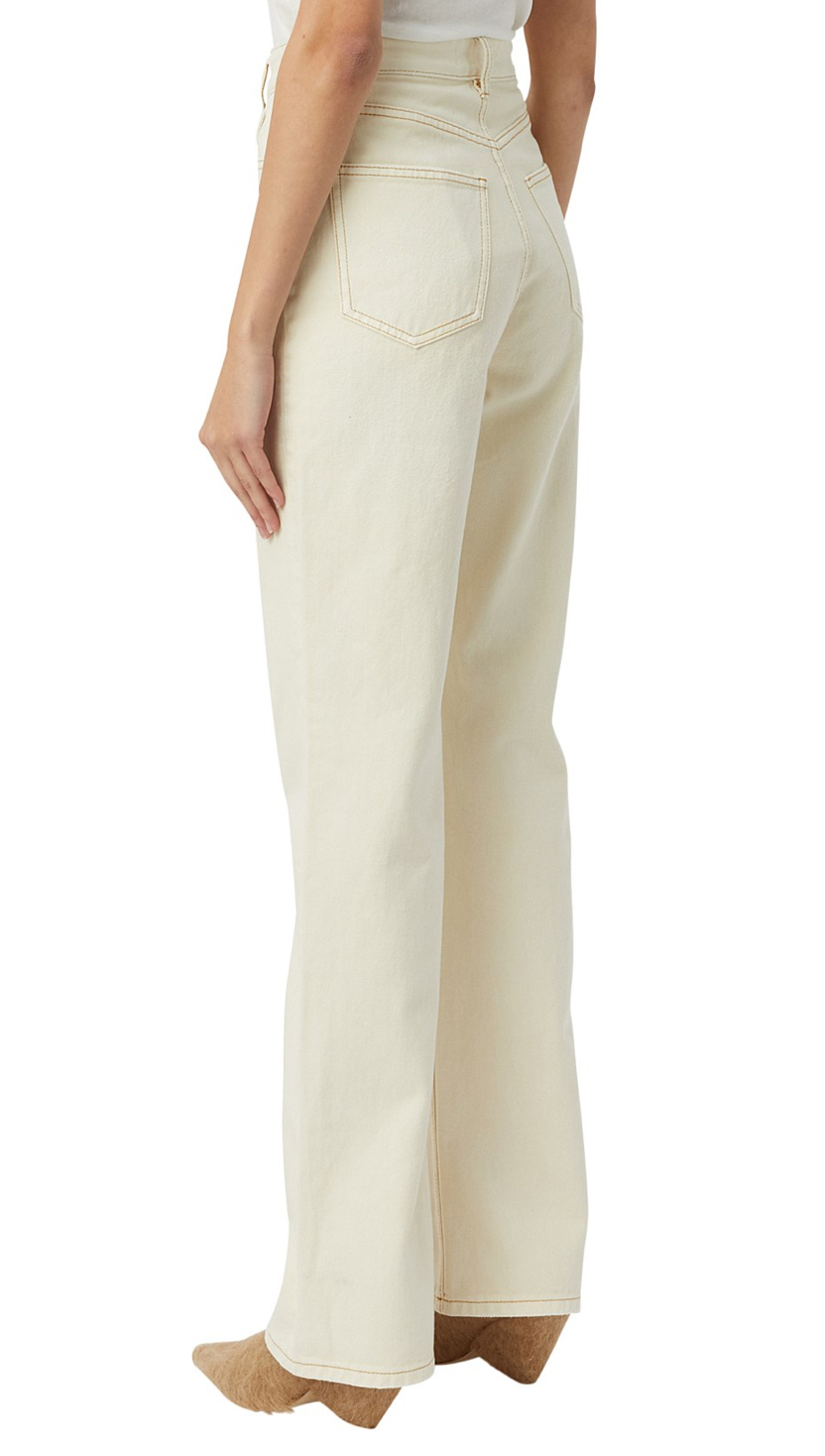 Manuela High Waisted Straight Denim Jean Buttercream