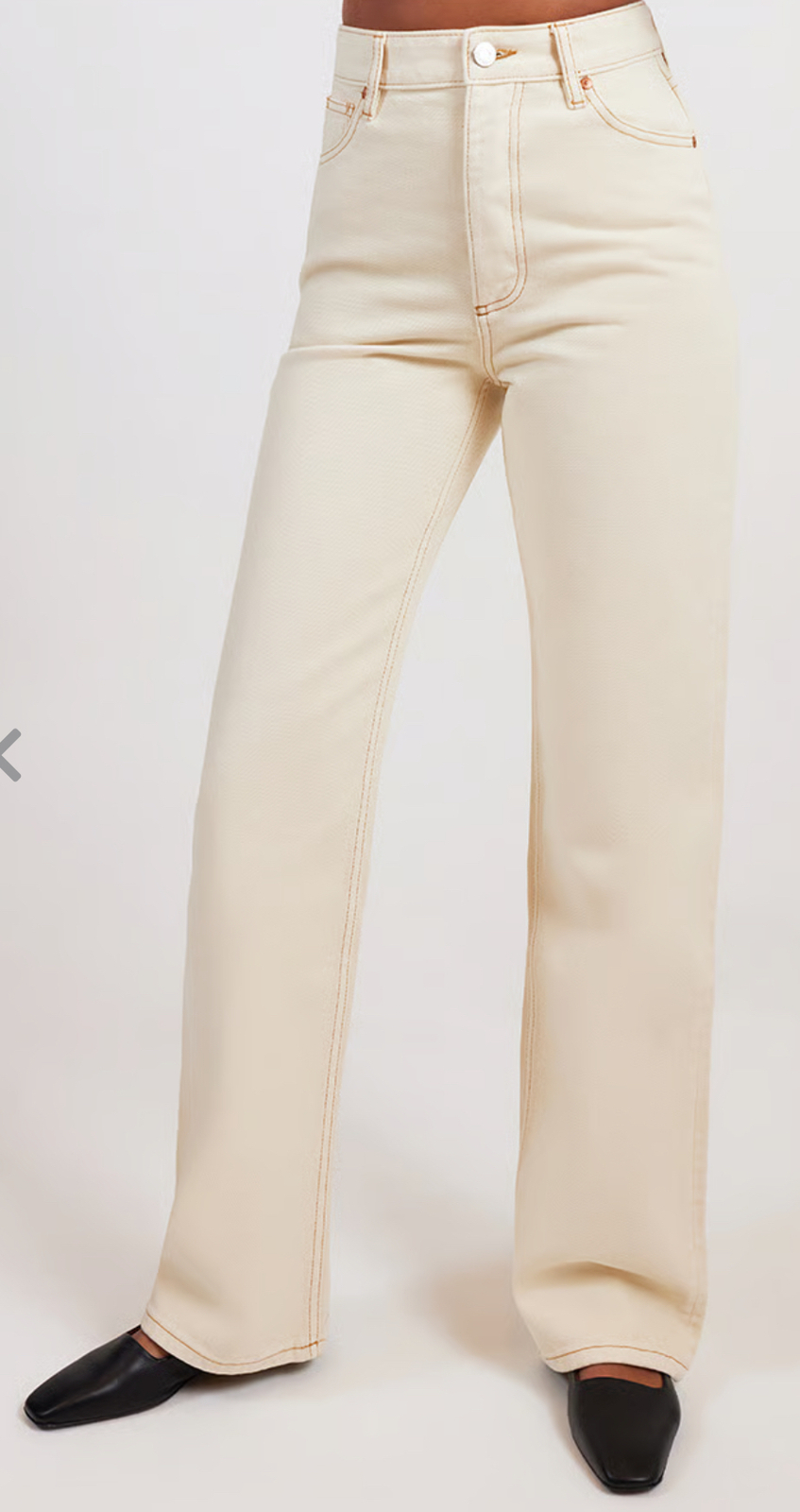 Manuela High Waisted Straight Denim Jean Buttercream