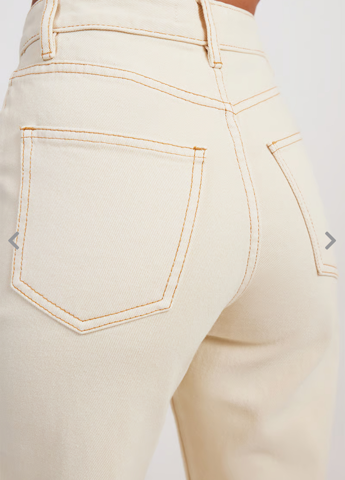 Manuela High Waisted Straight Denim Jean Buttercream