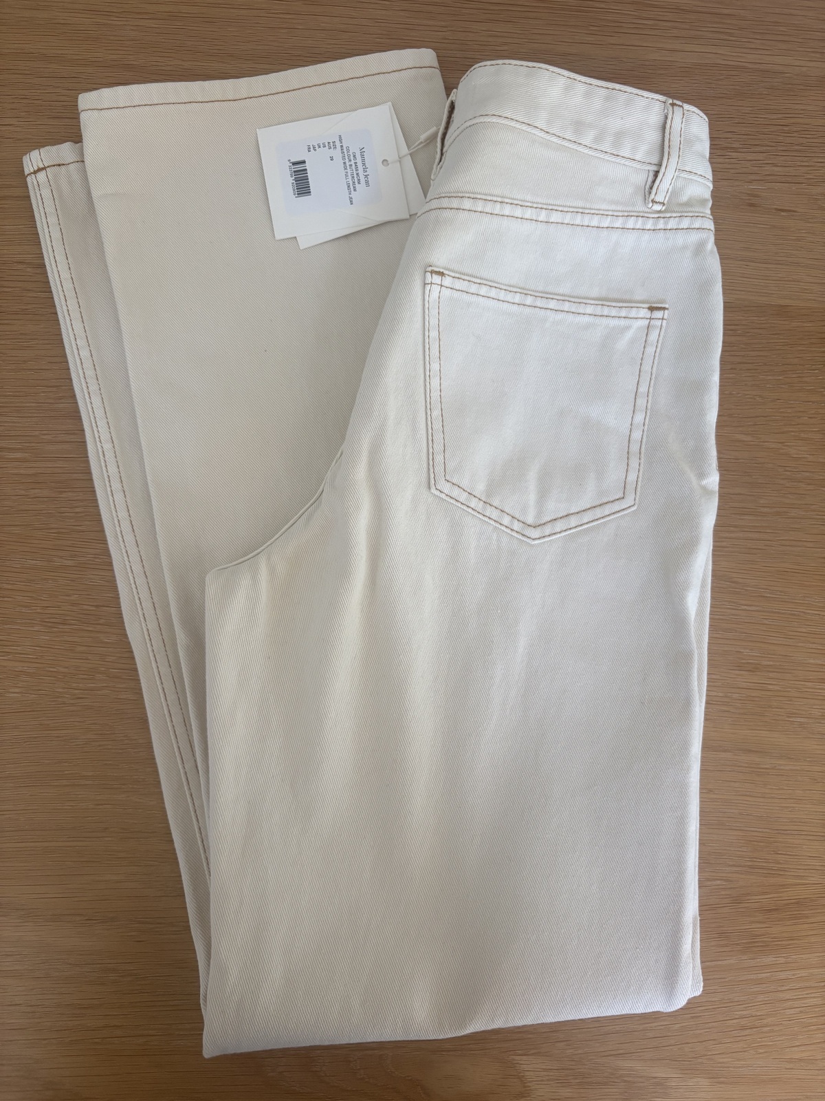 Manuela High Waisted Straight Denim Jean Buttercream