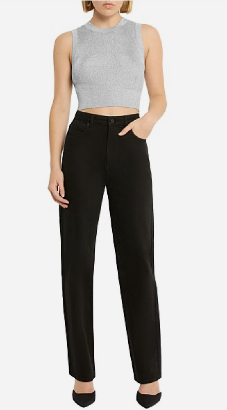 High Rise Straight Jean in Black