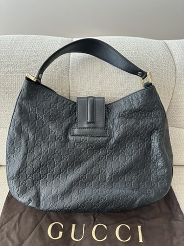 Monogram Leather Hobo Bag