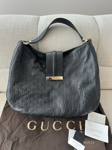 Monogram Leather Hobo Bag