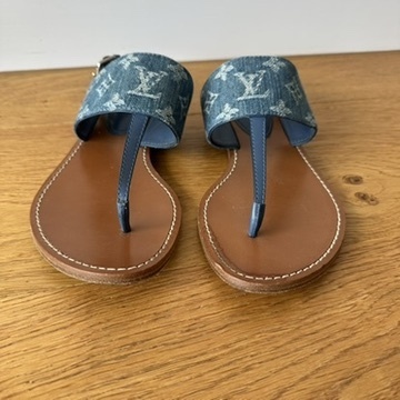 Starboard Flat Thong Sandals in blue Denim Monogram LV