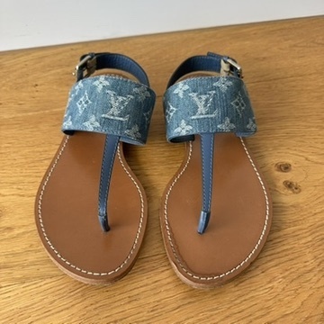 Starboard Flat Thong Sandals in blue Denim Monogram LV