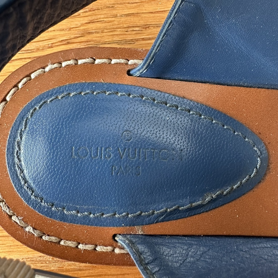 Starboard Flat Thong Sandals in blue Denim Monogram LV