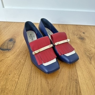 Calfskin Rockstud Uptown Fringe Loafer