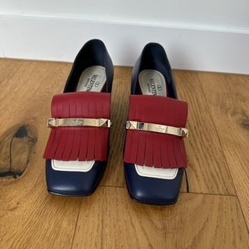 Calfskin Rockstud Uptown Fringe Loafer