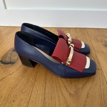 Calfskin Rockstud Uptown Fringe Loafer