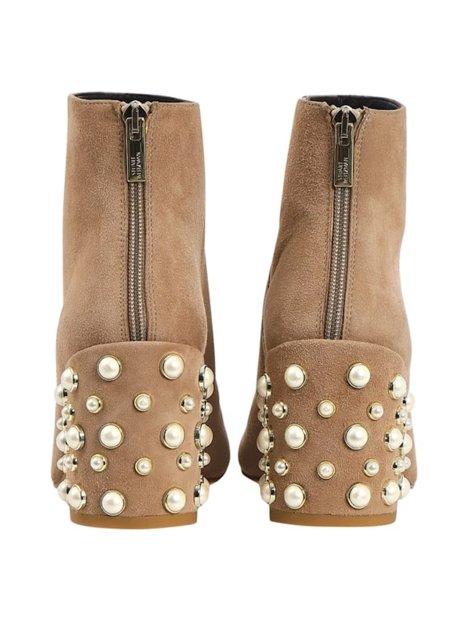 Brown Suede Pearl Bacari Ankle Boots in tan suede