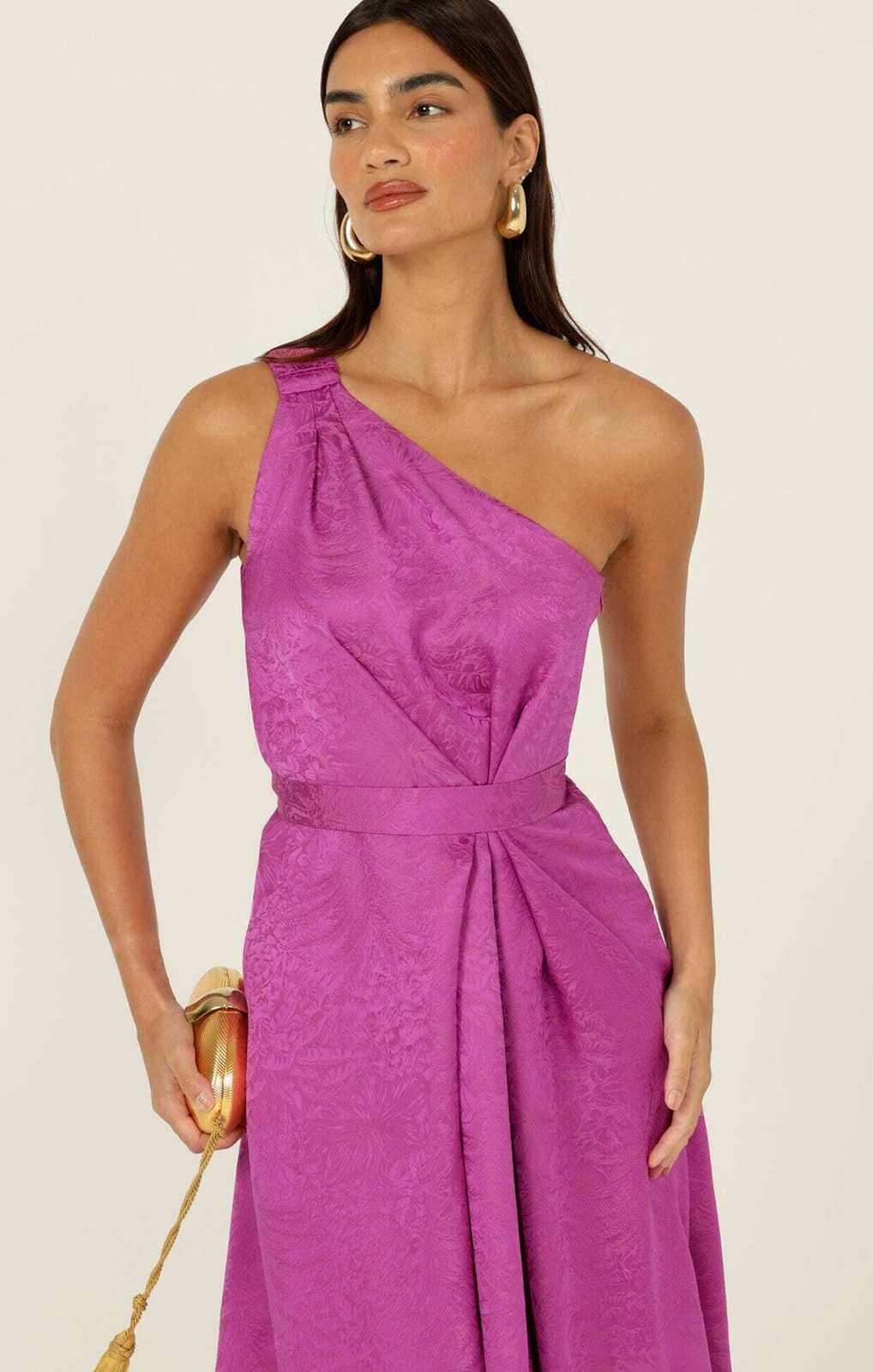 ORLEANS ONE SHOULDER MIDI DRESS