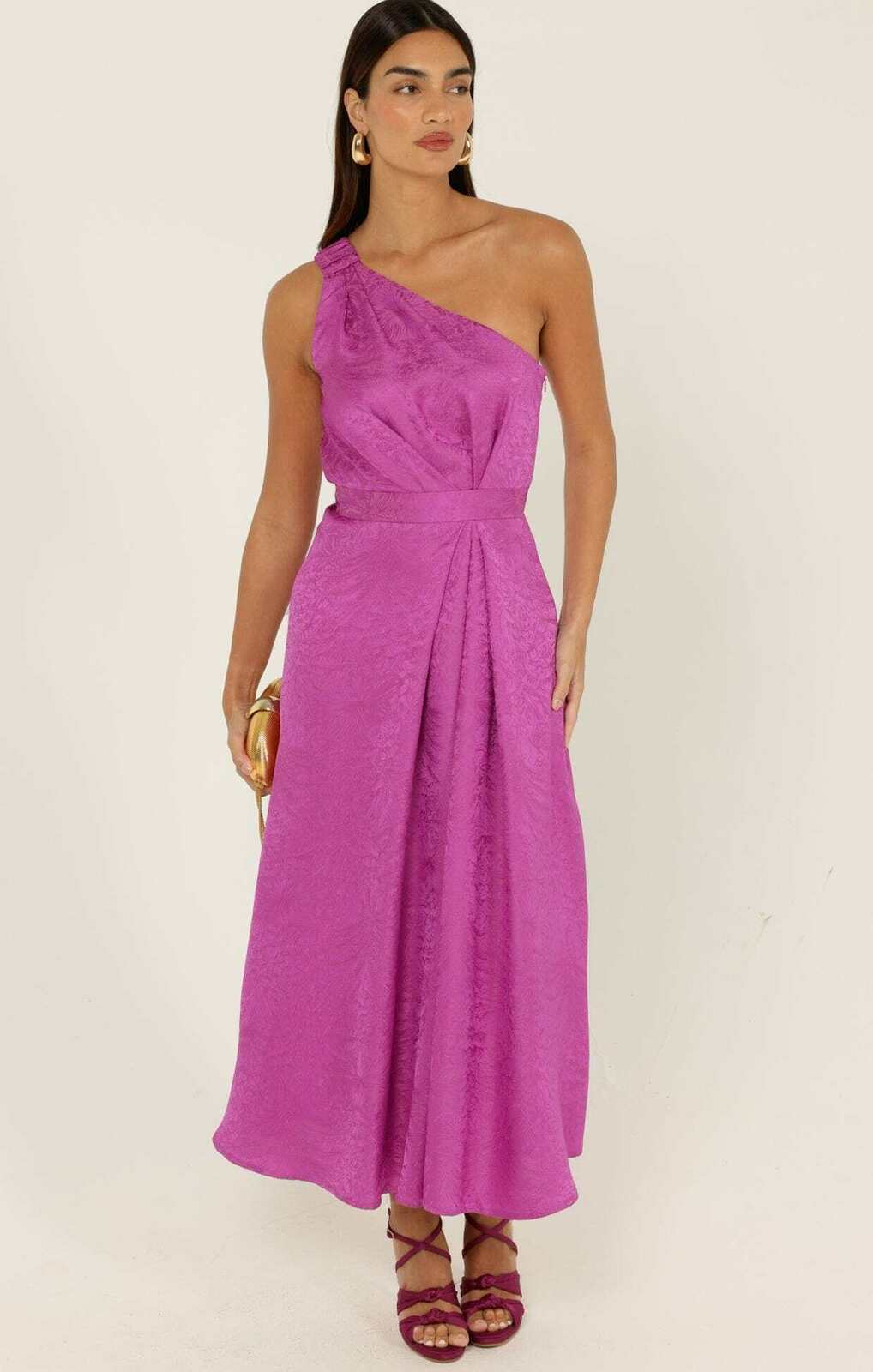 ORLEANS ONE SHOULDER MIDI DRESS