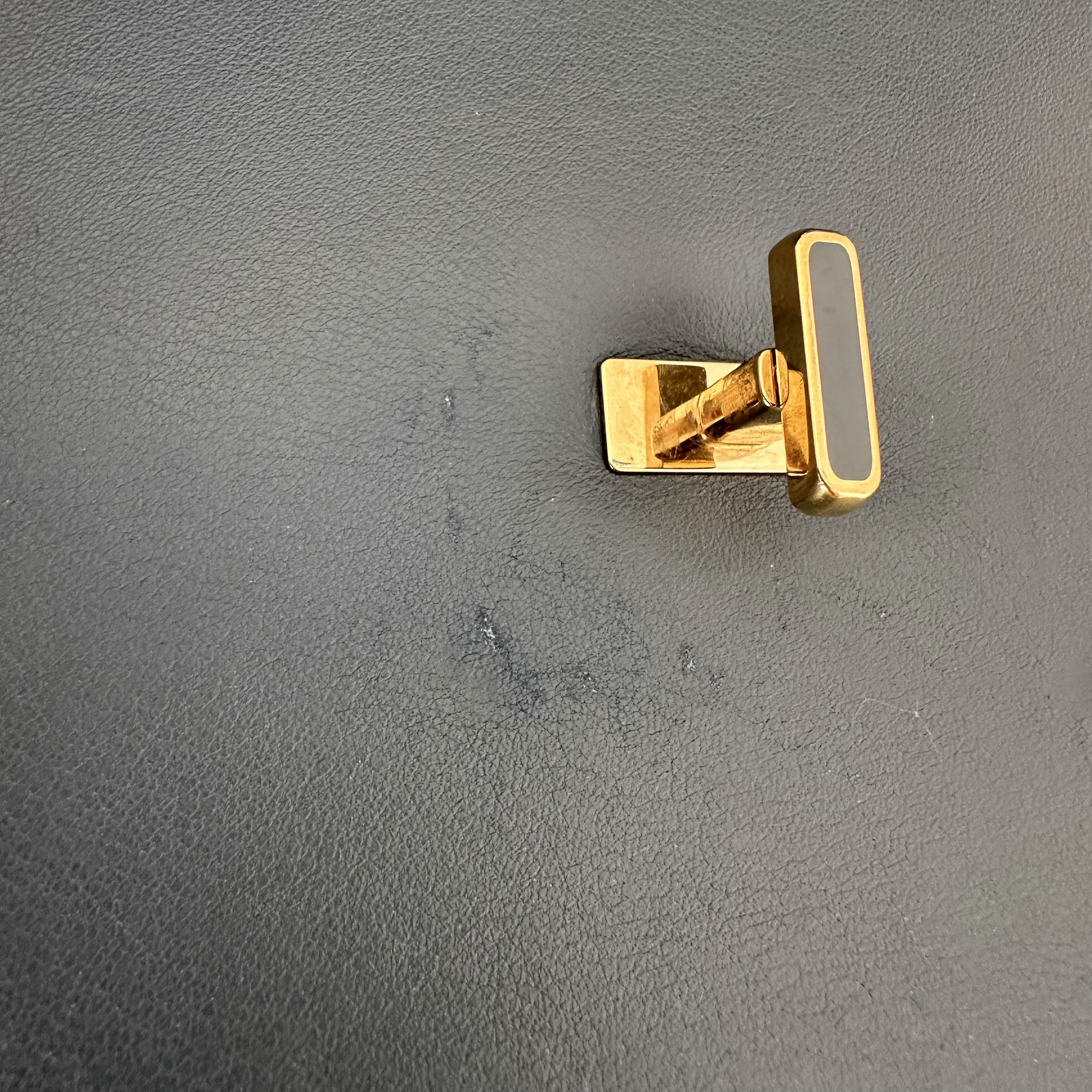 handbag in beautiful blue-grey leather and gold tone