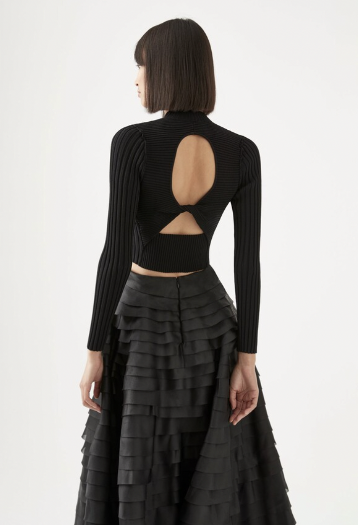 Delphine Back Twist Knit Top