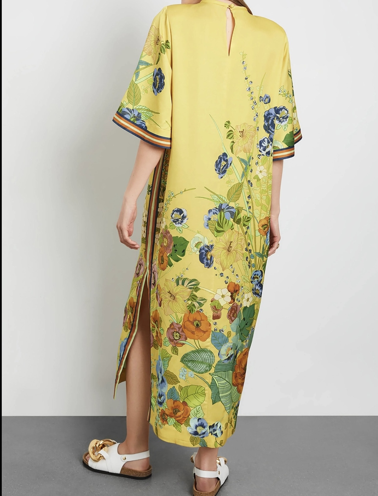 Cresida Midi Dress Yellow Floral Size 8