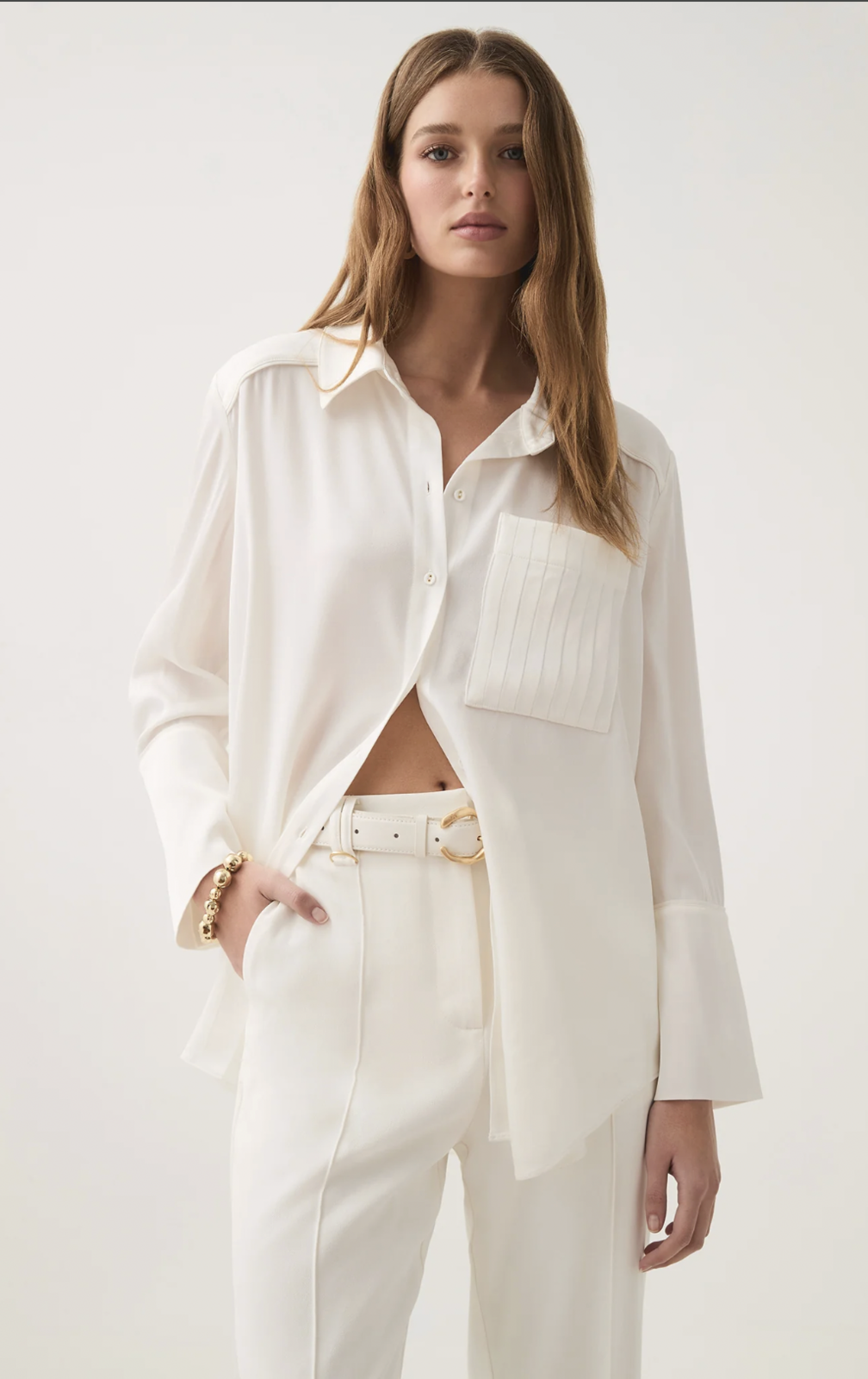 Audrey Pleat Pocket Shirt