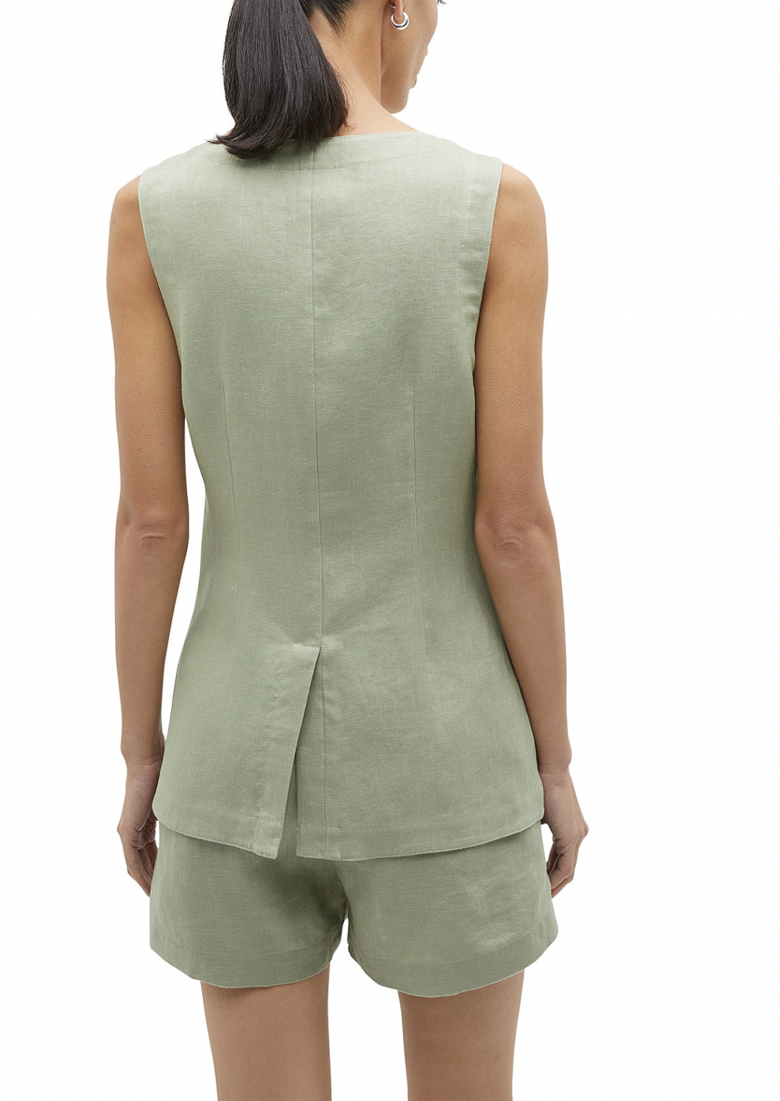 Linen Button Down Vest