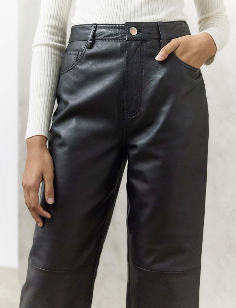 Davis Cropped Leather Pants