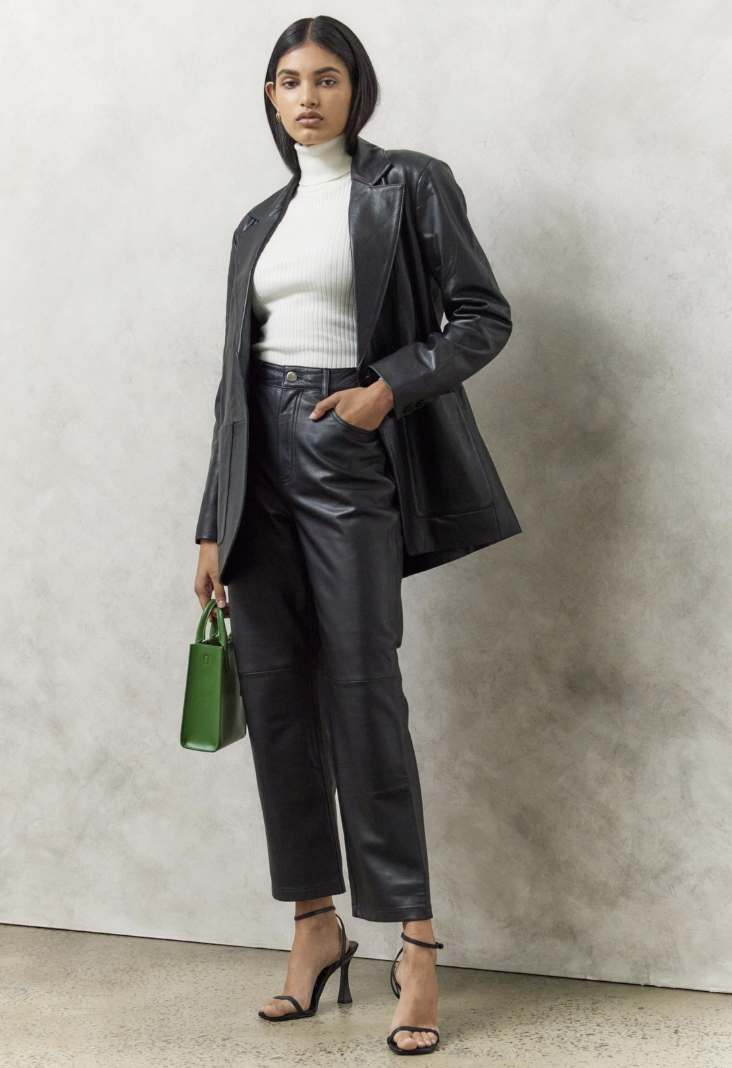 Davis Cropped Leather Pants