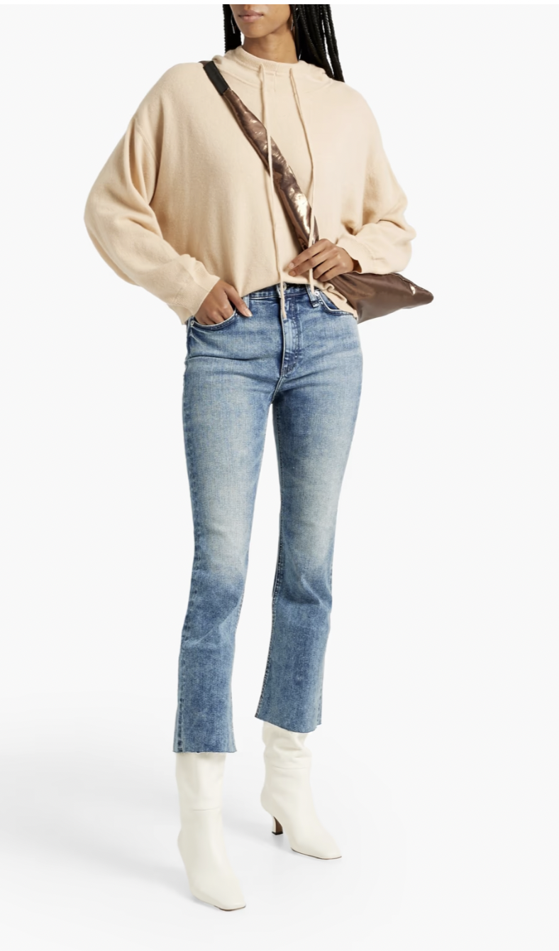 Nina faded high-rise kick-flare jeans